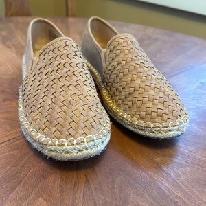 Woman’s faux suede leather slip on casuals. Like new